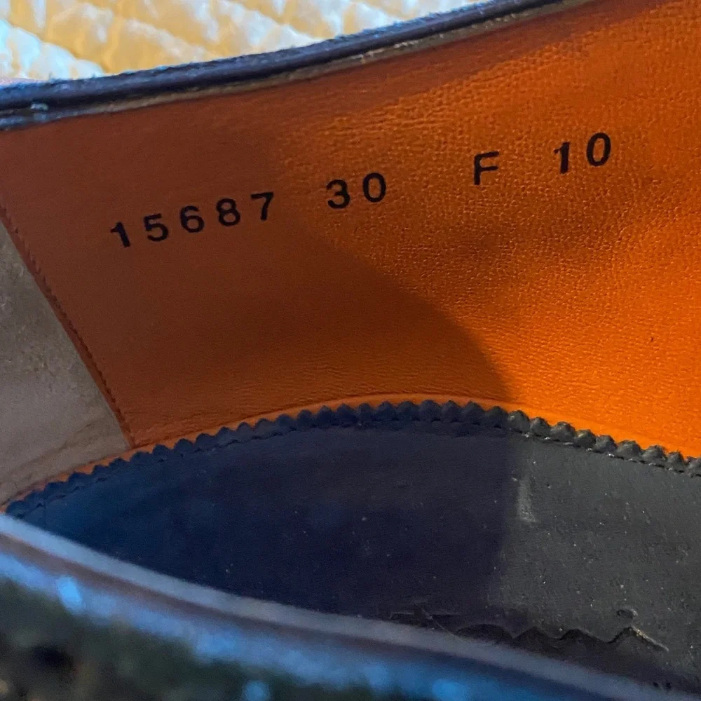 Santoni Black and Orange Interior Shoes